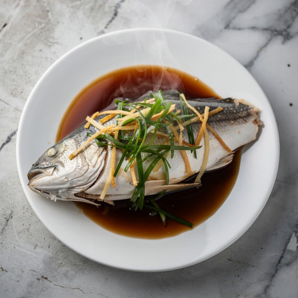 Steamed Fish with Ginger and Scallion