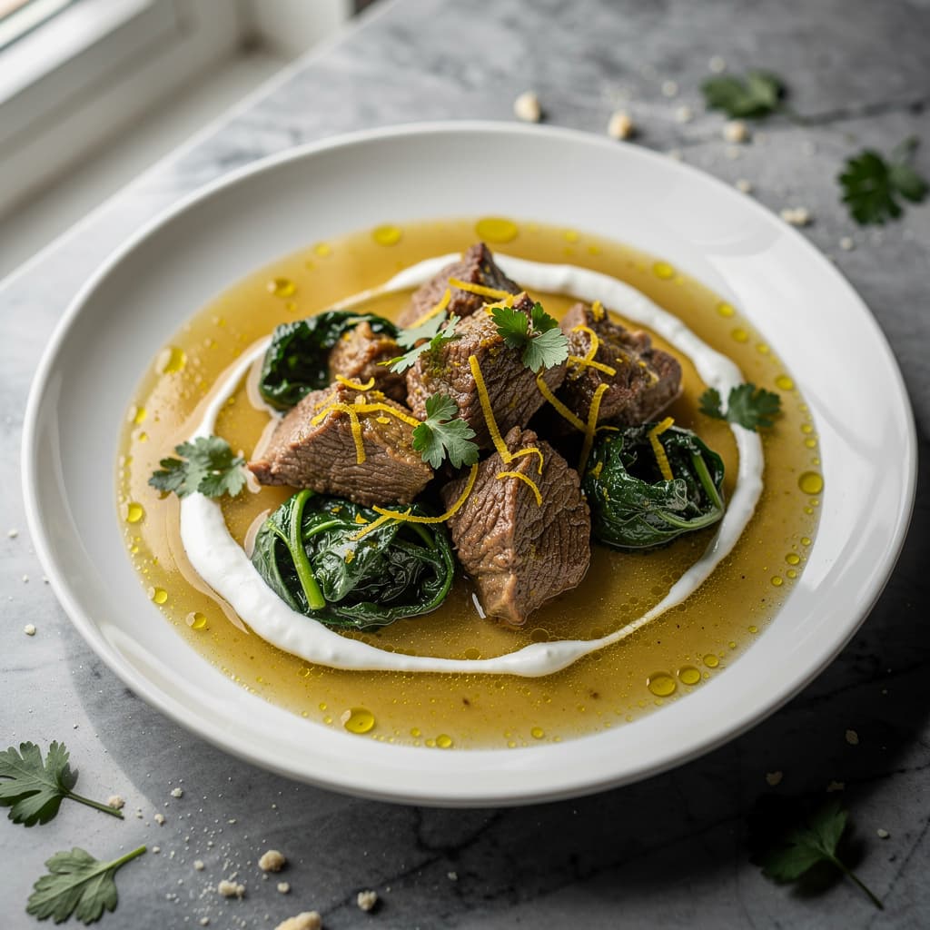 Lamb Fricassee with Greens