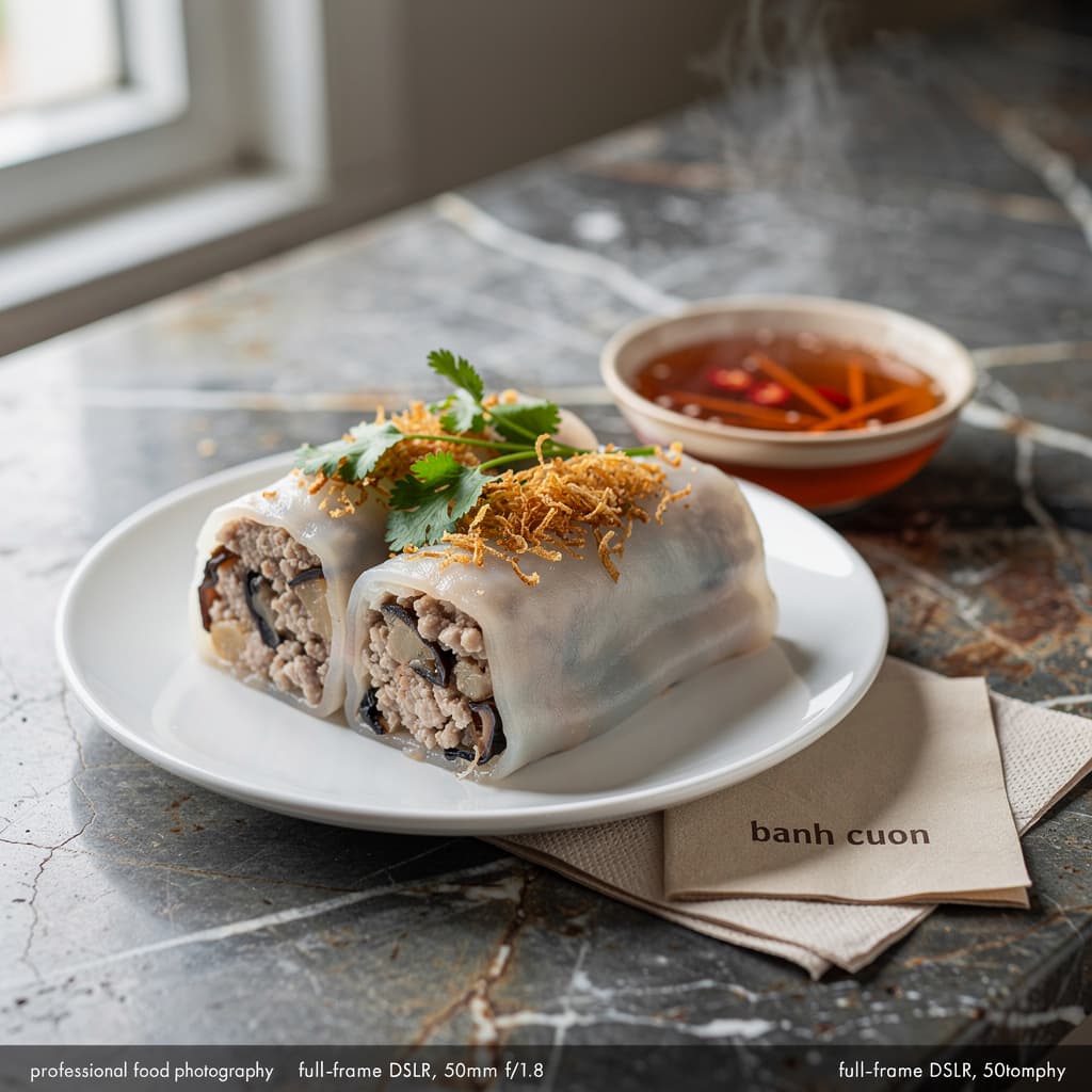 Banh Cuon (Steamed Rice Rolls)