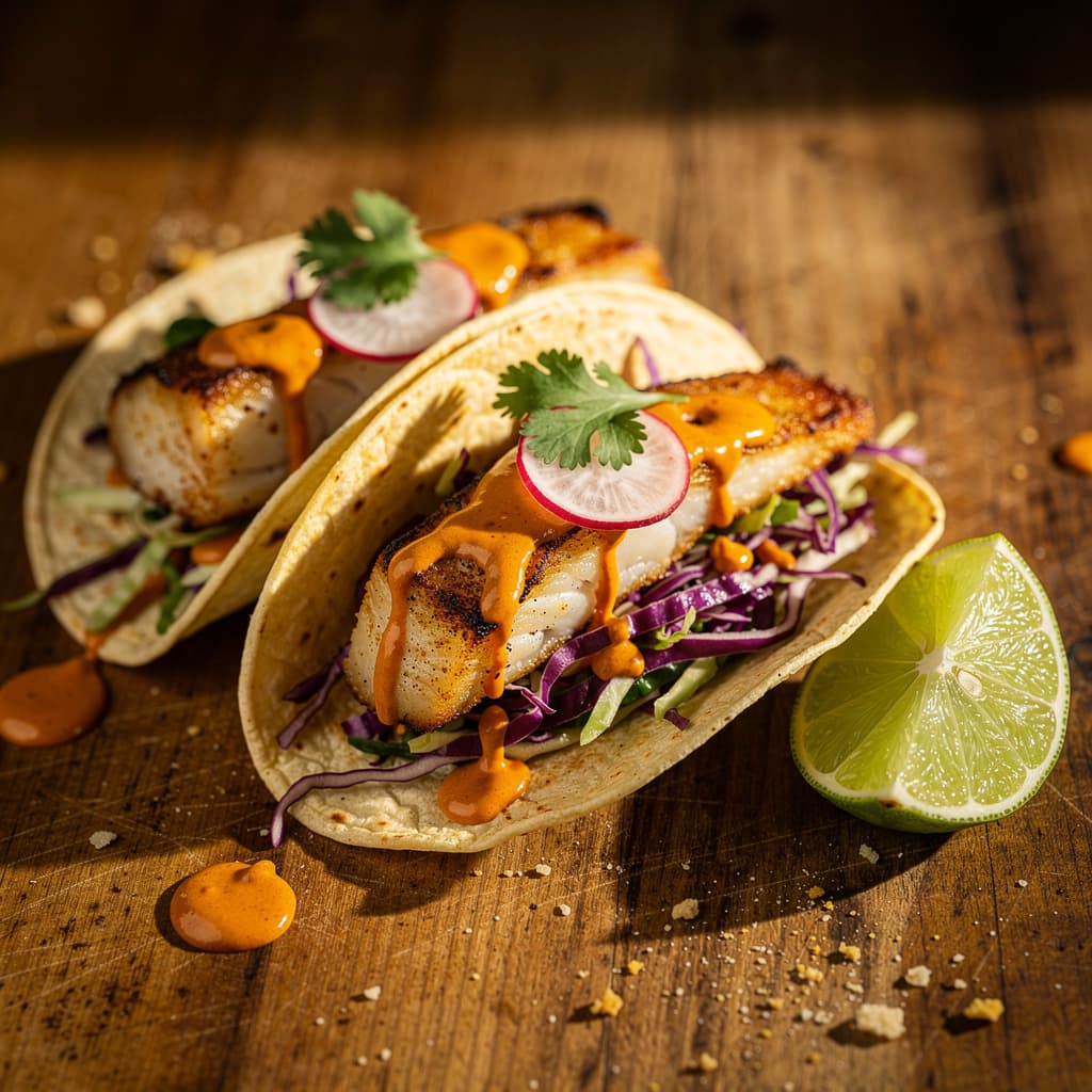 Fish Tacos with Chipotle Crema