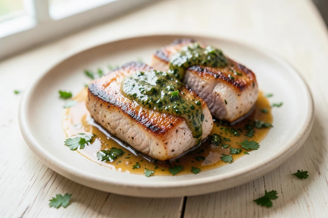 Pan-Seared Pork Chops with Quick Herb Pan Sauce