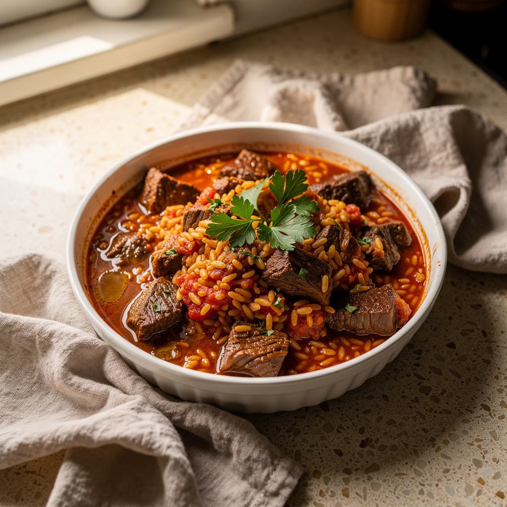 Youvetsi (Orzo with Beef)