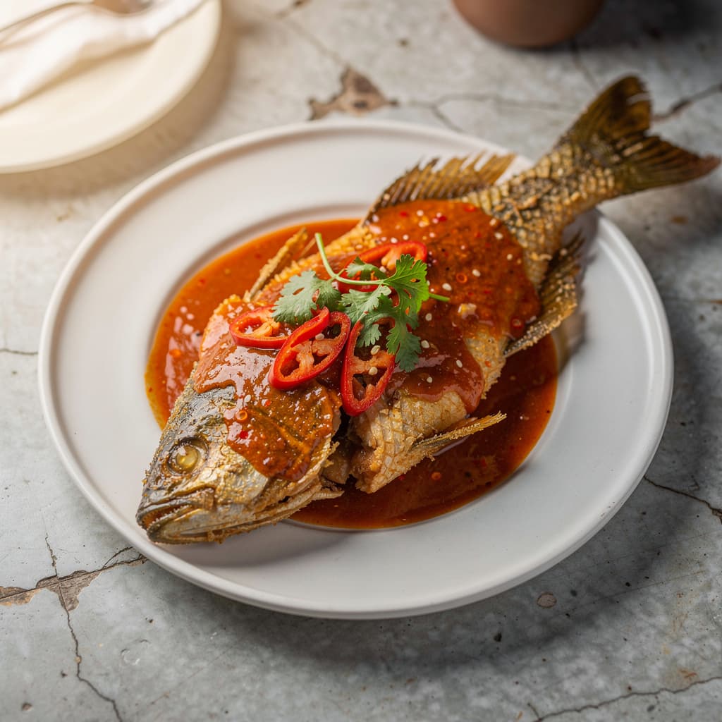 Pla Rad Prik (Fried Fish with Chili Sauce)