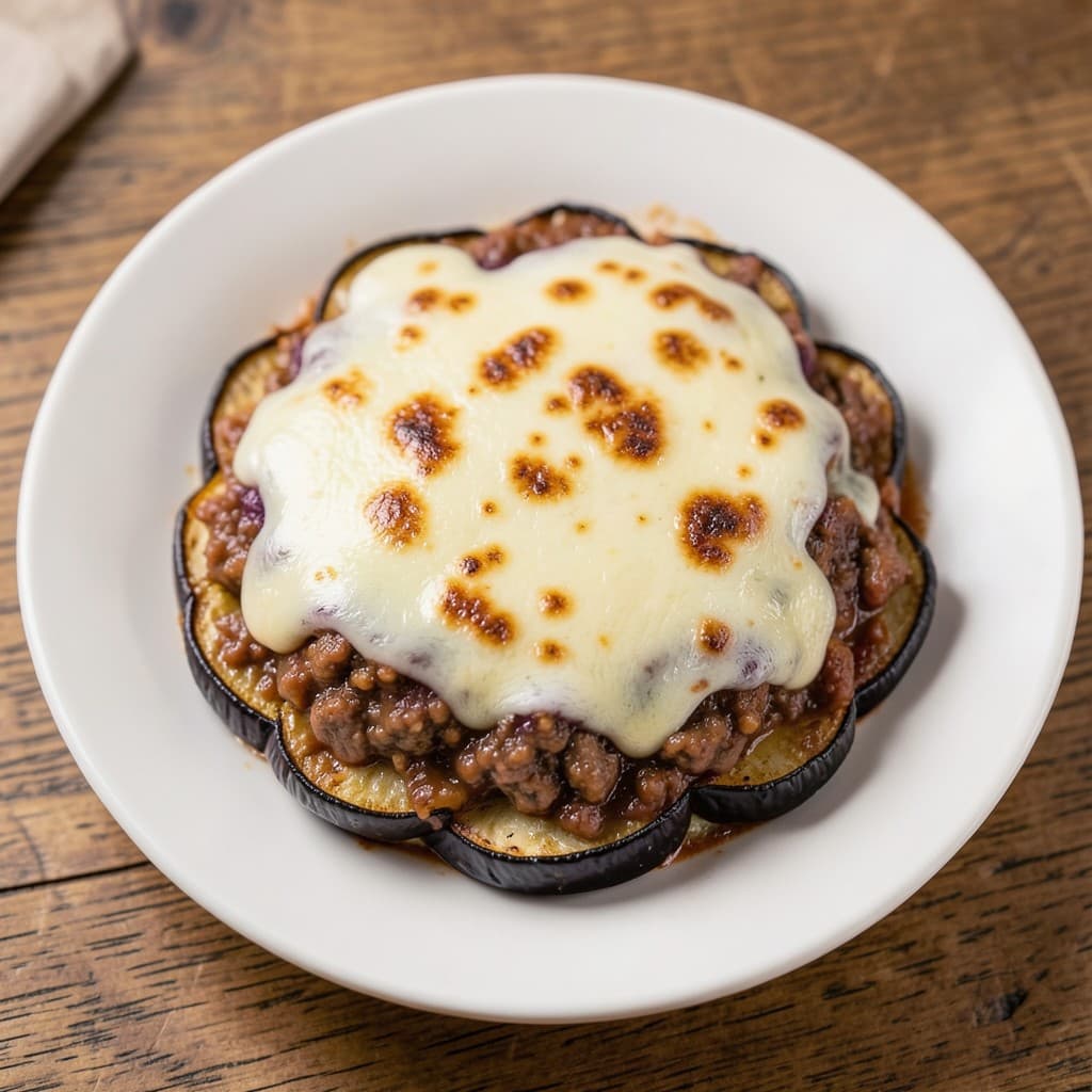 Classic Moussaka with Eggplant, Spiced Lamb Ragu