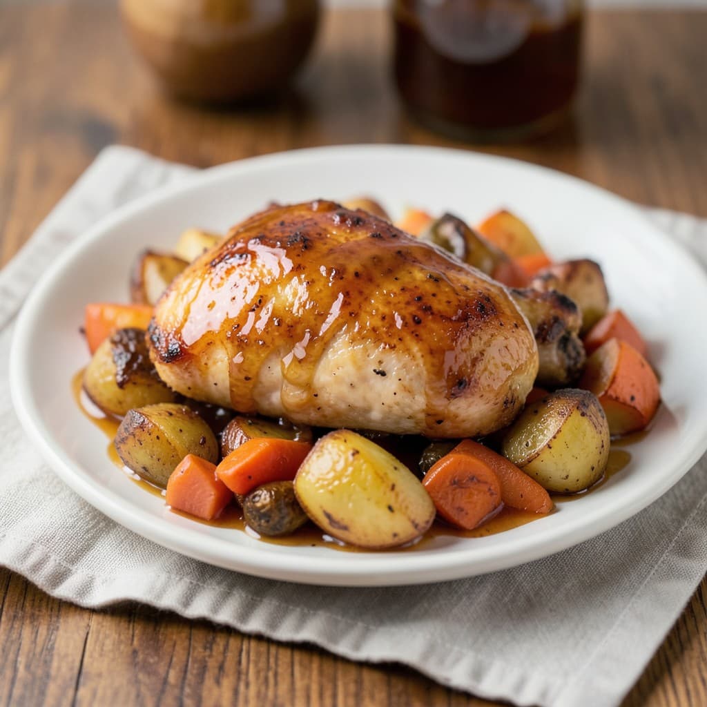Honey Baked Chicken with Roast Potatoes
