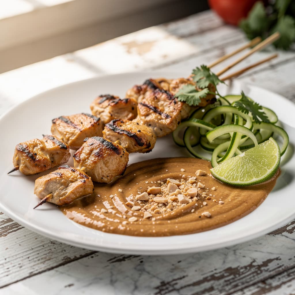 Chicken Satay with Peanut Sauce